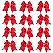 8 Inch Cheerleader Bows Ponytail Holder Solid Color Cheerleading Bows Hair Tie (Red)
