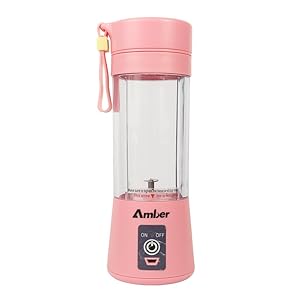380ML Smoothie Blender, Portable Mixer, Protein Shaker Bottle, Blender for Baby Nutritional Food, Smoothies, Milk-Shake and Fruit Juice, Pink