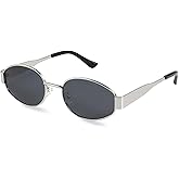 livho Retro Polarized Sunglasses - UV400 Protection, Oval Shape, Metal Frames - Matching Soft Case Inlcuded
