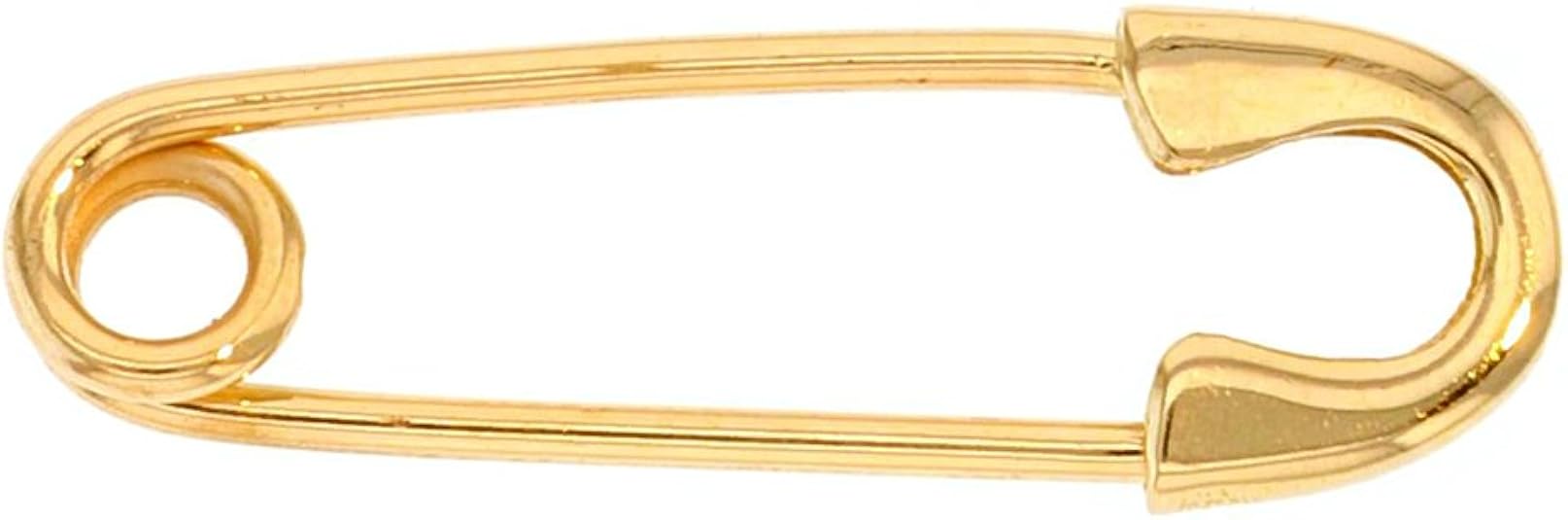 Solid 14k Yellow Gold Simple Safety Pin Brooch Jewelry