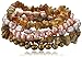 Amazon Collection Autumn Leaf Multi-Color Dyed Freshwater Cultured Pearl and Gemstone Chips 5 Piece Stretch Bracelet Set, 7.5