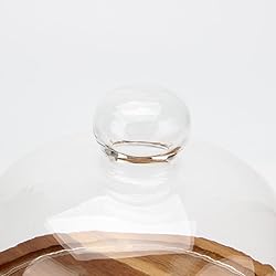 KVMORZE 8.6''Cake Stand with Glass Dome, 2-in-1