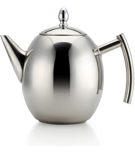 Théière Olympia En Acier Inoxydable 2,5 Litres Avec Infuseur - Garde Au Chaud 3-4h - Design élégant Argenté - 14