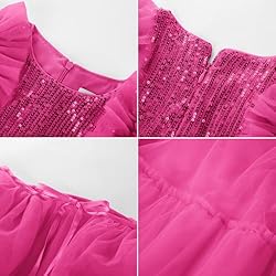 GRACE KARIN Girls Hot Pink Dress Size 8 Sequin
