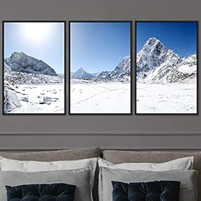 signwin 3 Piece Framed Canvas Wall Art Snow...