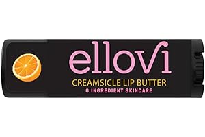 Ellovi Natural Lip Butter Lip Balm - Creamsicle - Pure Enough to Eat - Made With Just 6 Vegan Ingredients - Moisturizing Lip Care for All Day Hydration (Single)