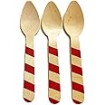 Perfect Stix Striped Spoon 110 36 - Red Printed Wooden Spoons with Red Striped Pattern, 4.5" (Pack of 36)