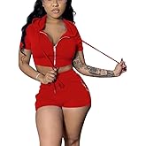 Mrskoala Women's 2 Piece Outfits Summer Bodycon Short Pants Workout Sets