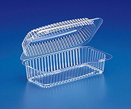 Inline Plastics VPP781 Clear Hinged Lid Containers 8 1/8 x 3 3/4 x 3 (Pack of 100)