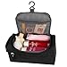 Hipiwe Mens Toiletry Bag Organizer for Travel Water Resistance Cosmetic Bag Hanging Dopp Kit Bag Portable Wash Gym Shaving Grooming Bag Bathroom Hygiene Dopp Kit for Men and Women (Black)