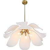 Savoy House 7-7162-6-322 Elsie Breegan Jane Designed Organic White Linen Flower Pendant, 6-Light 360 Total Watts, 11" H x 30"