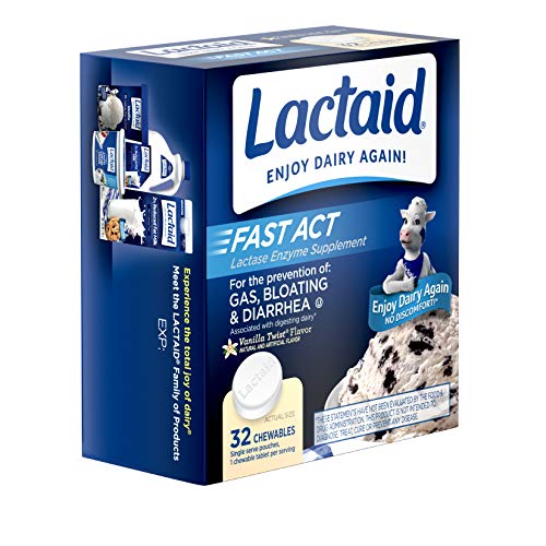 Lactaid Fast Act Lactose Intolerance Relief Chewables with Lactase Enzyme to Prevent Gas