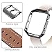 Dizywiee for Fitbit Blaze Leather Bands with Metal Frame, Classic Genuine Leather Wristband for Fitbit Blaze Replacement Fitness Strap Women Men