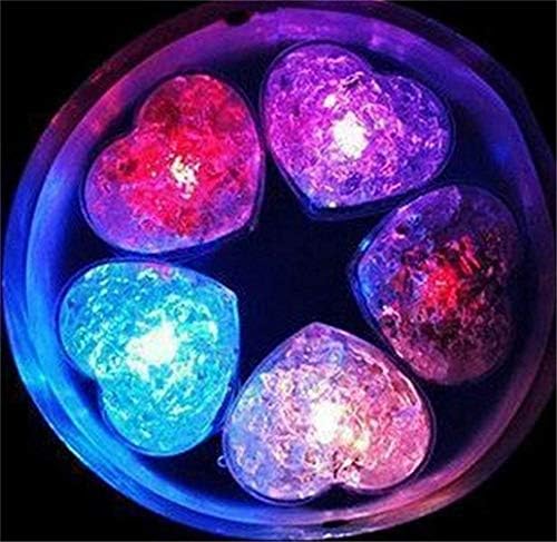 WISWIS 12 Pack Glow Cube Multiple Assorted Color Light-Up LED Ice Cubes Shape Lights up Toy for Wedding Club Bar Drink Parties Festival