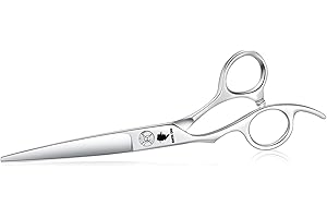 SMITH CHU Professional Razor Blades Salon Left Handed Hair Cutting Scissors - Barber Shears for Left Hand - 6.0" Japanese 440 C Stainless Steel Left Handed Scissor… Purple