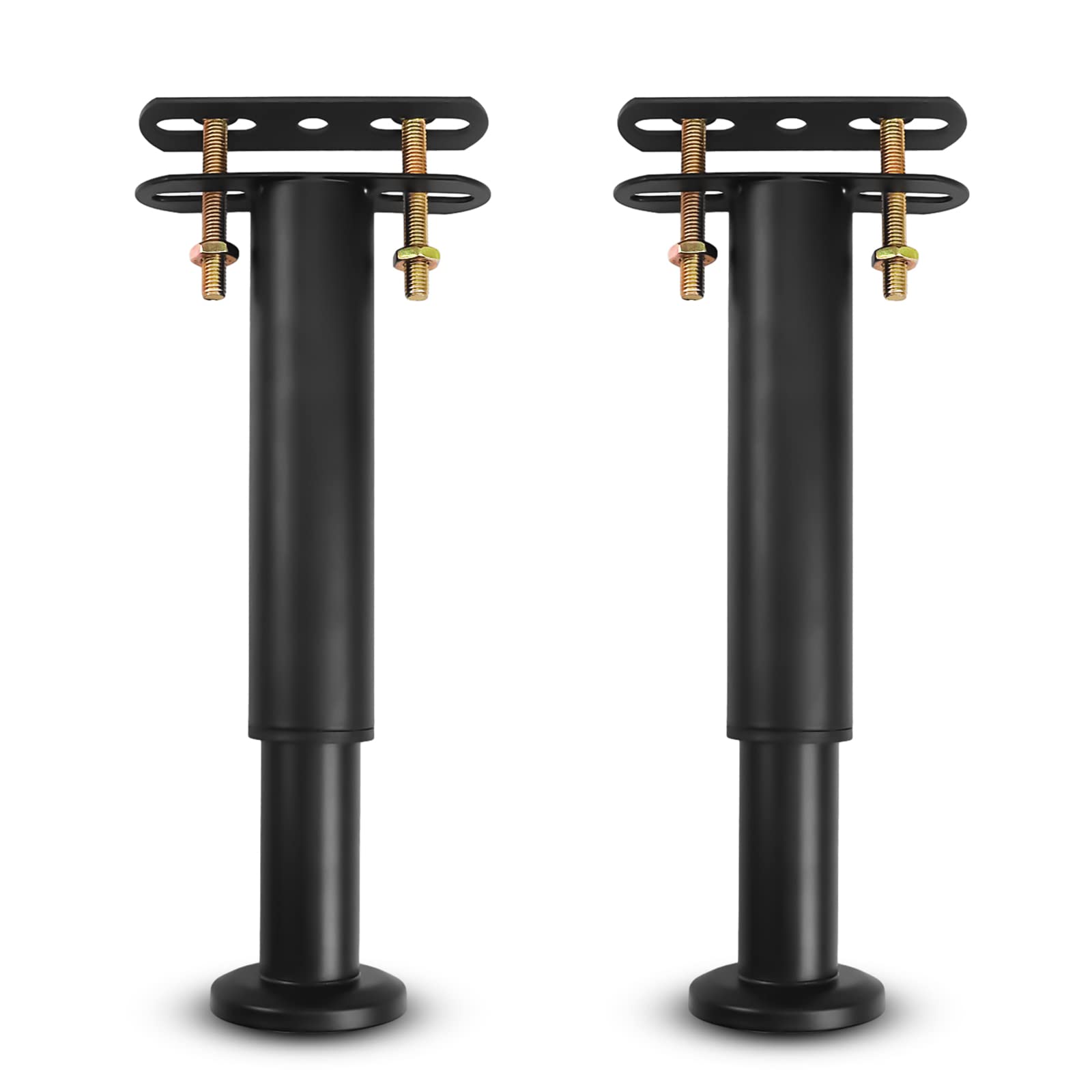Riobby Bed Support Legs Adjustable Legs, Metal Furniture Foot Retractable Heavy Duty Bed Center Frame Slat Support Leg for Cabinet Sofa Bed Frame Replacement Parts 18cm - 33cm (Black 2 Pack)