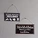 NIKKY HOME Life Is Full Of Choices Remove Your Shoes Or Scrub The Floor Wooden Wall Decorative Sign 9.82 x 0.37 x 5.3 Inches Black
