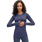 LUYAA Women's Workout Tops Long Sleeve Shirts Yoga Sports Breathable Gym Athletic Top Slim Fit