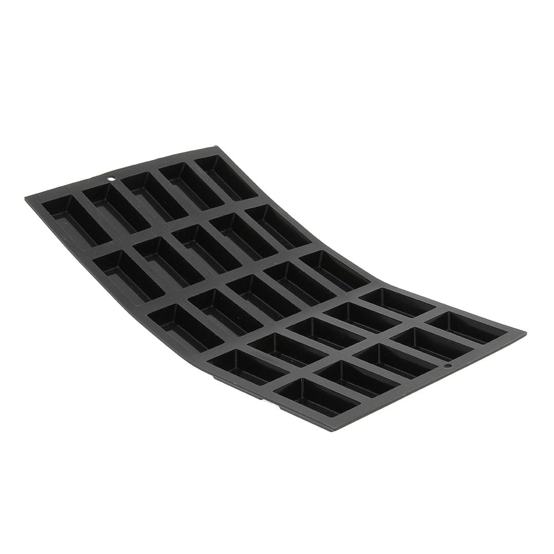 De Buyer 1976.02 Moul ' Flex Silicone Baking Mould - 25 Mini Financier Cakes, Black