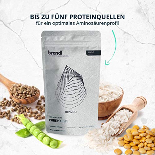 Veganer-Proteinshake-Pure-Protein-Brandl-Nutrition-Probierpaket-individualisierbar-glutenfrei-ohne-kuenstliche-SuessstoffeProbierpaket-mit-4-Geschmacksrichtungen-4x-30g