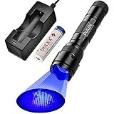DULEX Black Light Flashlight, High Intensity 395 - 410 nm UV Blacklight Ultraviolet Led Flashlights with charger for Leak Detector, Pet Urine Stain, Scorpion, Bed Bug