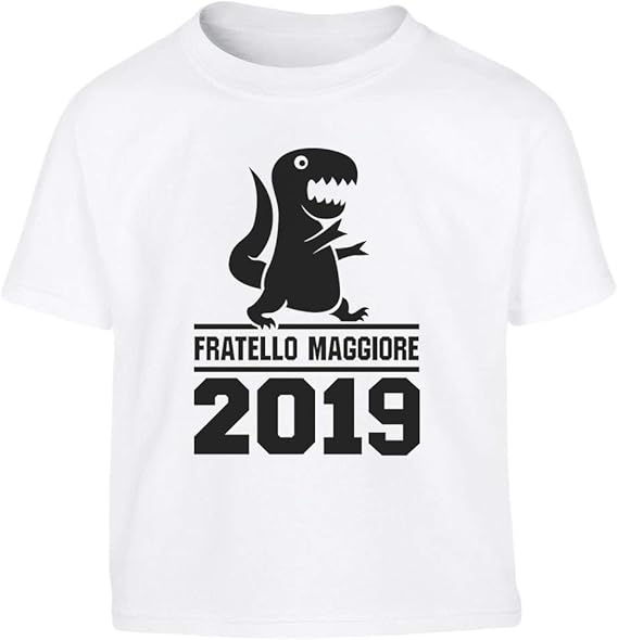Regali Di Natale Per Fratello Maggiore.Shirtgeil Fratello Maggiore Dal 2019 T Rex Idea Regalo Maglietta Per Bambini 5 6 Anni 106 116cm Bianco Amazon It Abbigliamento