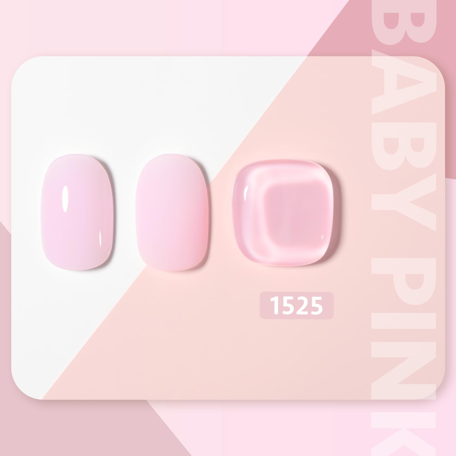 GAOY Baby Pink Gel Nail Polish, 16ml Soak Off UV Light Cure Gel Polish for Nail Art DIY Manicure at Home, Color 1525 - Image 2