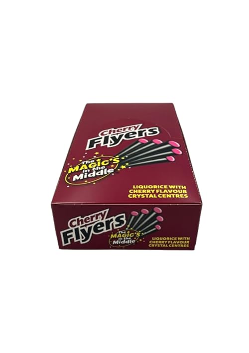 Flyers Giant Cherry Liquorice Sticks Carton - 40 Sticks | Bold Cherry Flavoured Sweets | Bulk Confectionery for Sharing & Gifting