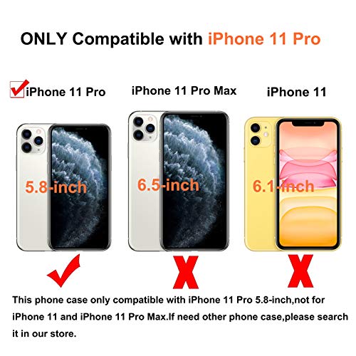 Co-Goldguard Case Compatible with iPhone 11 Pro,[NOT for iPhone 11] Heavy Duty 3 in 1 Durable Cover Shockproof Drop-Proof Shell Cases Compatible with iPhone 11 Pro 5.8 inch,Black&Red