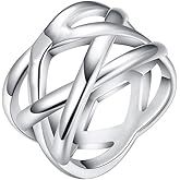 Cutesmile Fashion Jewelry 925 Sterling Silver Fish Mesh Wedding Ring for Women(7)