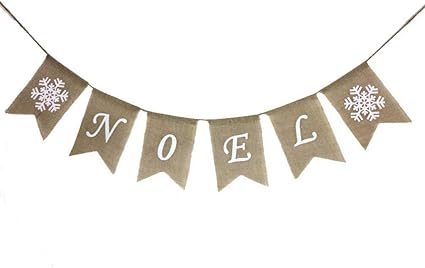 Amosfun Joyeux Noel Toile De Jute Banniere Noel Et Motif Flocon De Neige Banderole Guirlande Suspendue Decoration De Noel Decorations De Fete De Noel Fournitures 2 M Amazon Fr Cuisine Maison