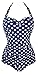 Annigo One Piece Swimsuit for Womens Retro Vintage Bathing Suit Shirred Details Monokini …