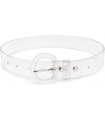 INOGIH Plastic-Grommet-Belt Clear-Waist-Belt with Pin-Buckle for