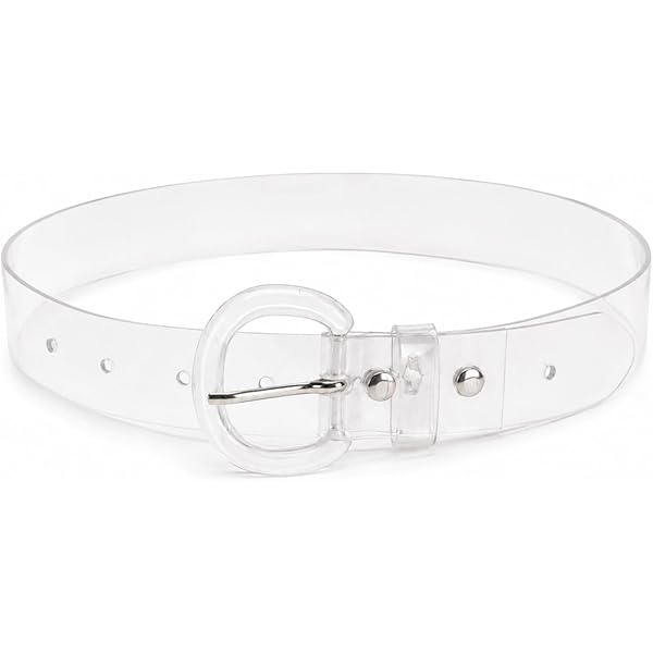 WERFORU Ladies Clear Double Grommet Belts With Holes for Teens