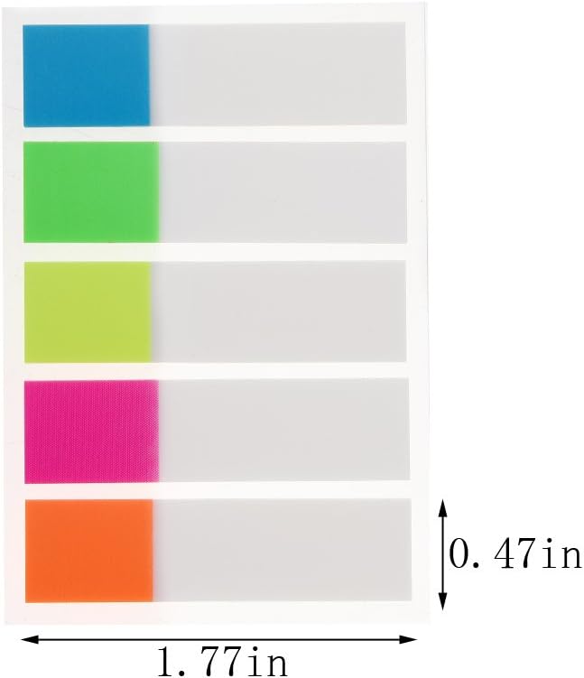 400 Pieces Page Markers, Pengxiaomei Sticky Note Tabs, Neon Colors Adhesive Page Index Tabs Flags : Office Products