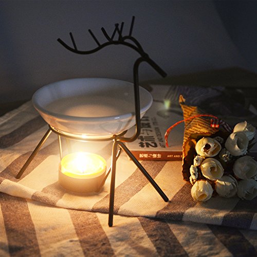 image for Hwagui - Deer Design Burner Candle Aromatherapy Oil Lamp Air Freshener