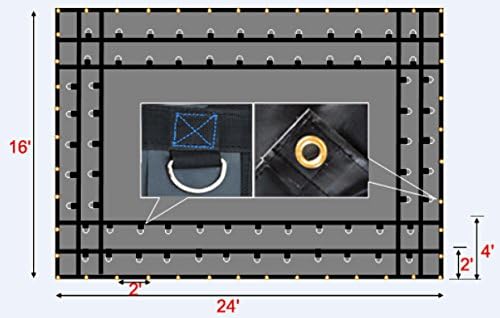 16' x 24' Heavy Duty 18 oz Black Tarp