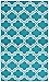 Garland Rug Silhouette Area Rug, 5 by 7-Feet, Teal/White