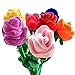Fumingsi 8 Piece Colorful Bendable Stuffed Rose Plush Flower 12