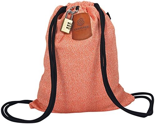 Theft-Resistant Anti-Slash Drawstring Backpack With Lockable Theft-Proof Design Waterproof Inner Pocket For Home Gym Travel Storage Use Subpack (Red)