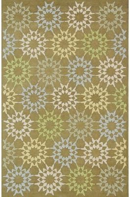 Martha Stewart Rugs Floral Block Quilt Pebble Grey Rug 7'9" x 9'9"