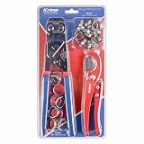 iCrimp PEX Cinch Tool with Removing function for 3/8-inch to 1-inch Stainless Steel Clamps with 1/2-inch 20PCS and 3/4-inch 10PCS SS PEX Clamps and Pex Pipe Cutter- All in One