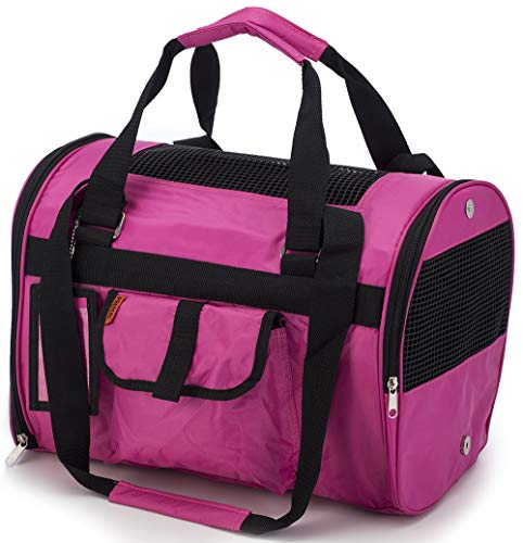 Prefer Pets 566 Jet Carrier for Pets (Fuchsia) – Airline Approved, Perfect for Small Animals, Dogs and Cats