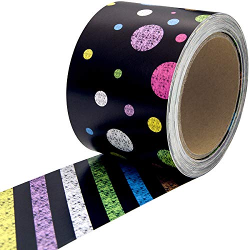 Colorful Chalkboard Bulletin Board Confetti-Themed Double Side for Classroom Decoration