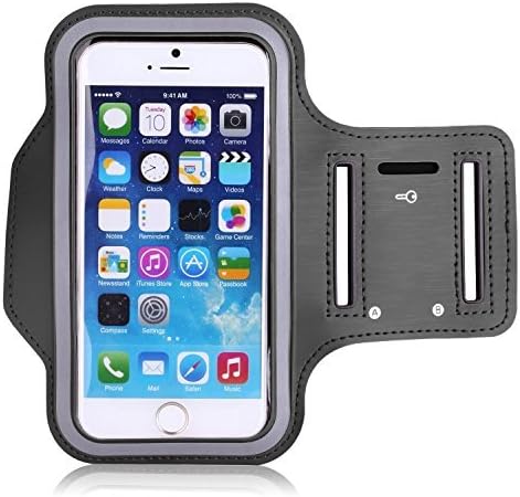King of Flash iPhone 6 Black 4.7" 2014 Premium Quality Sports Armband for Jogging, Running, Gym, Cycling with Key Pocket - Universal Size
