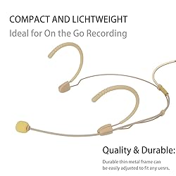 YXG Headworn Two Earset Over Ear Hanging Mic Beige