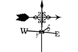 Outdoor Weather Vanes,Black Metal Weathervane with Arrow Ornament,Wind Direction Indicator for Garden Yard Roof Mount