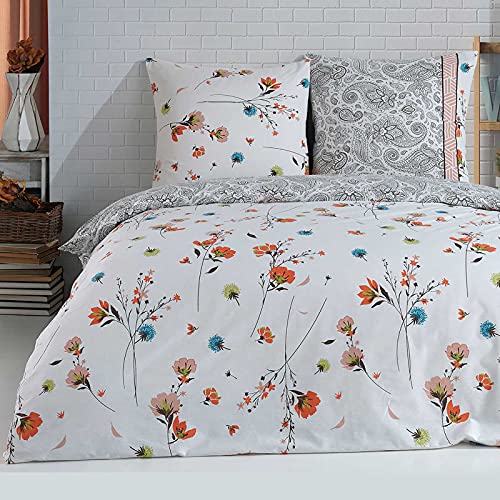 Buymax Bettwäsche 135x200 cm 4-teilig – Bettwäsche Set Renforcé 100% Baumwolle, 2 x Bettbezug 135x200 cm und 2 x Kissenbezüge 80x80 cm, Oeko-TEX, Reiß