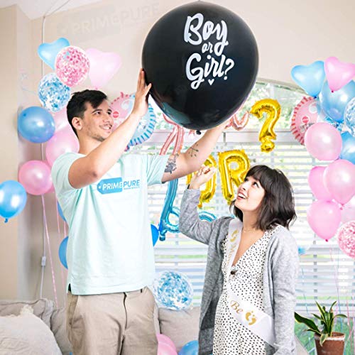 Baby Gender Reveal Party Supplies & Decorations - (111 Piece Premium Kit) Pink and Blue Balloons, 36 inch Gender Reveal Balloon, Boy or Girl Banner | Great with Smoke Bombs & Confetti Cannon - Thumbnail 5