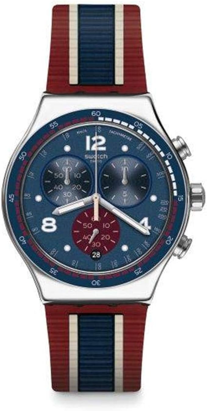 Swatch Mens Chronograph Quartz Watch with Rubber Strap YVS449 Amazon